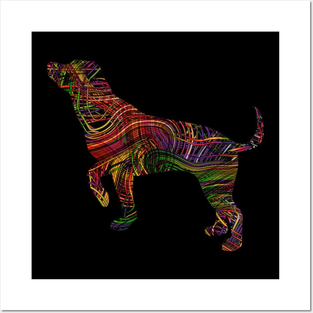 Dog Lovers Vibrant Artists String Illustration Wall Art by grendelfly73